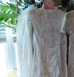 LONG WHITE RUCHED CHRISTENING GOWN 2 TOP